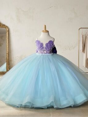 Girls' Purple & Light Blue Princess Tulle Dress